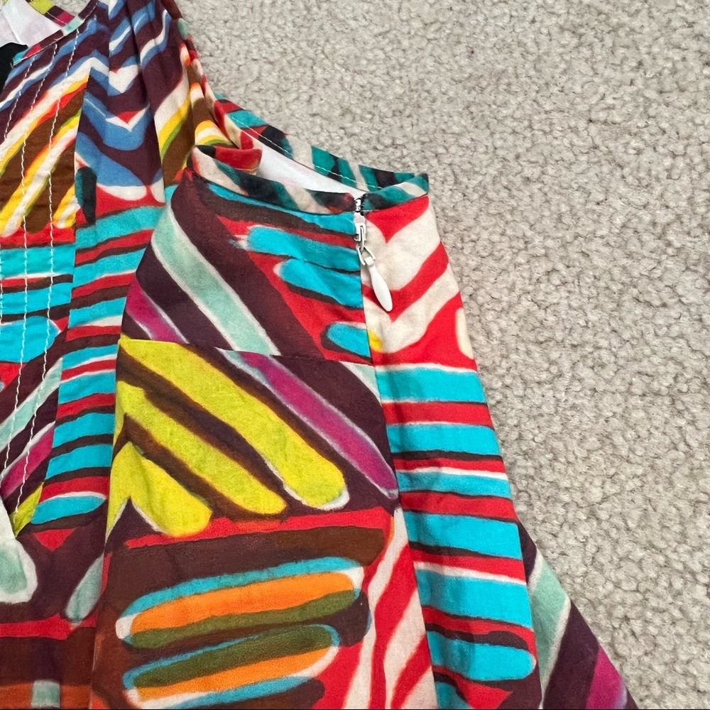 J. Crew Collection Geo Brushstroke Mini Sheath Dress Multicolor Cotton - Picture 5 of 10